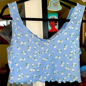 Notch neck, ditzy floral tank